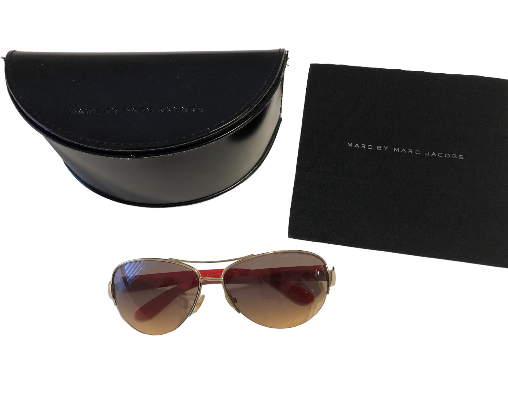 Marc by Marc Jacobs Red Aviator Sunglasses – Lux Second Chance display picture 1