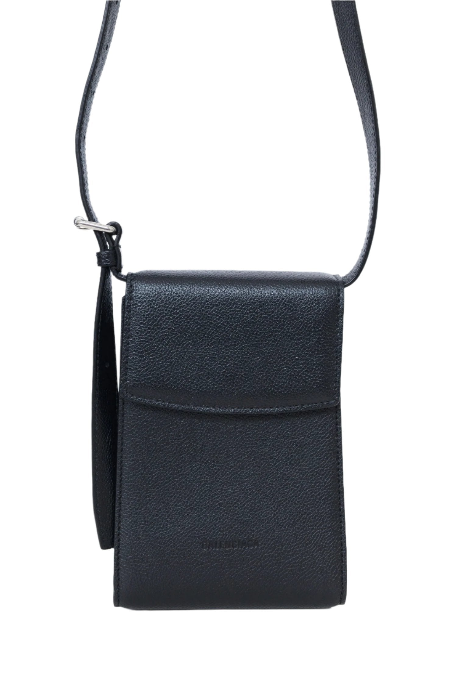 Balenciaga Black Leather Ghost Phone Holder Shoulder Bag – Lux Second Chance