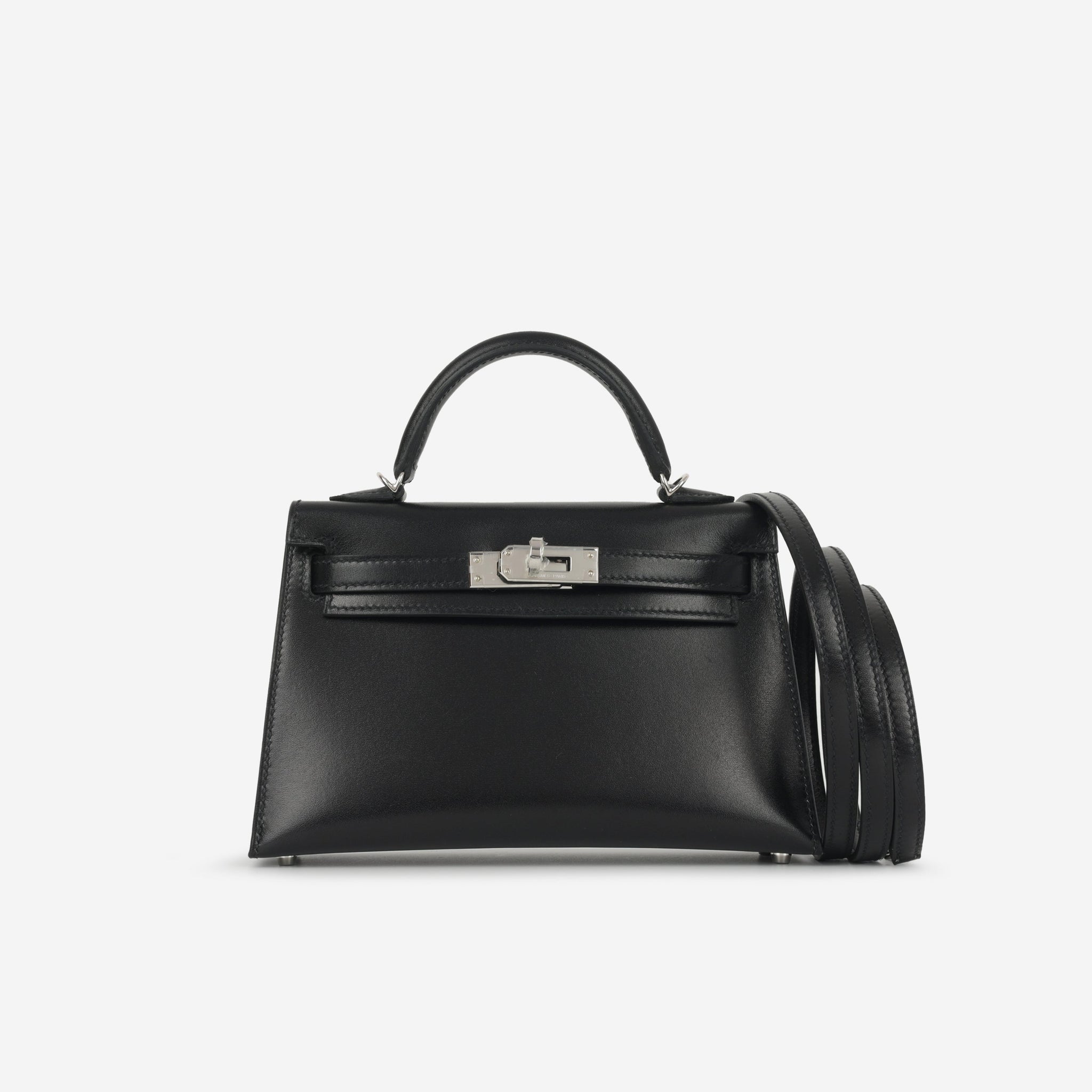 HERMES エルメス ミニフォトケース レザー ブラック Hermès Mini Kelly - Noir Box Calf – Lux Second Chance