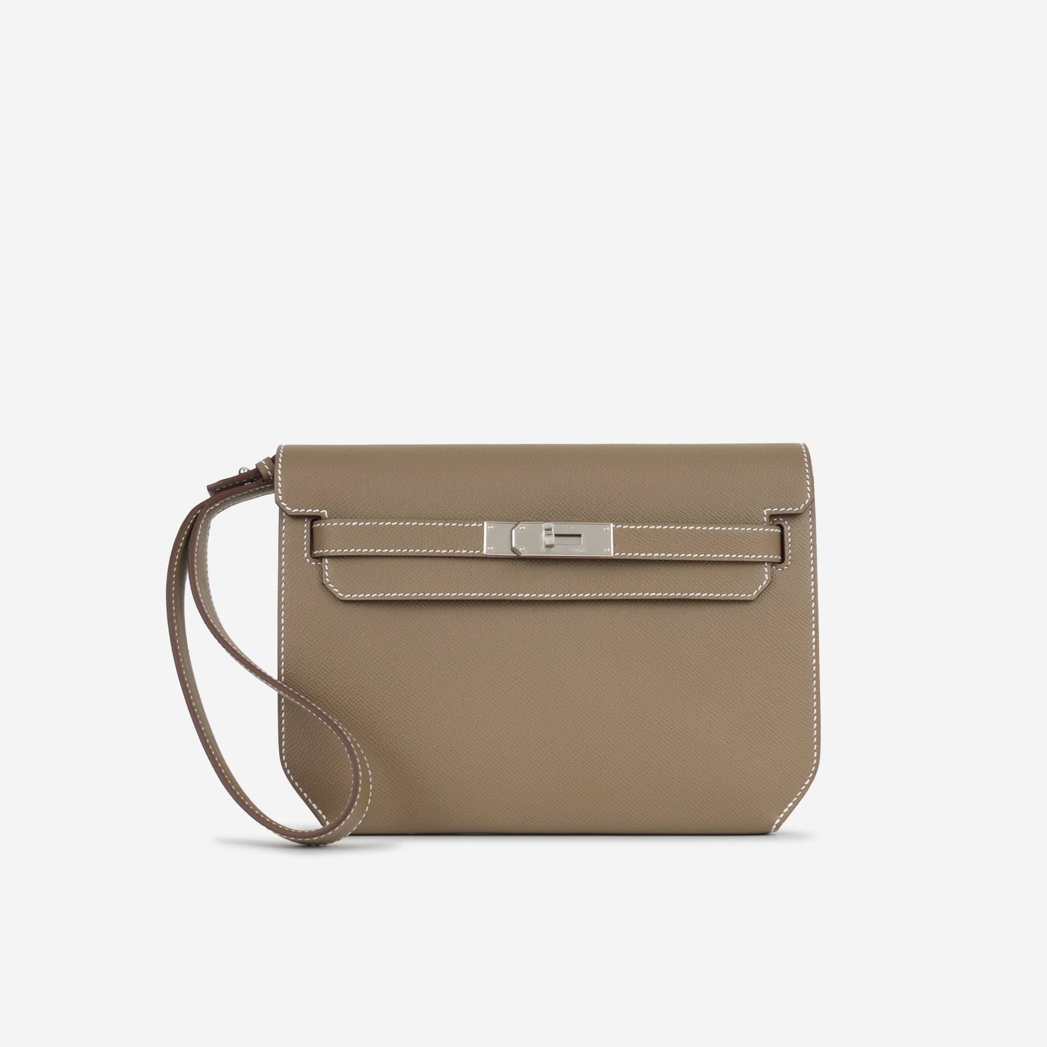 Hermès Kelly Dépêches 25 Etoupe Epsom Palladium Hardware – Lux