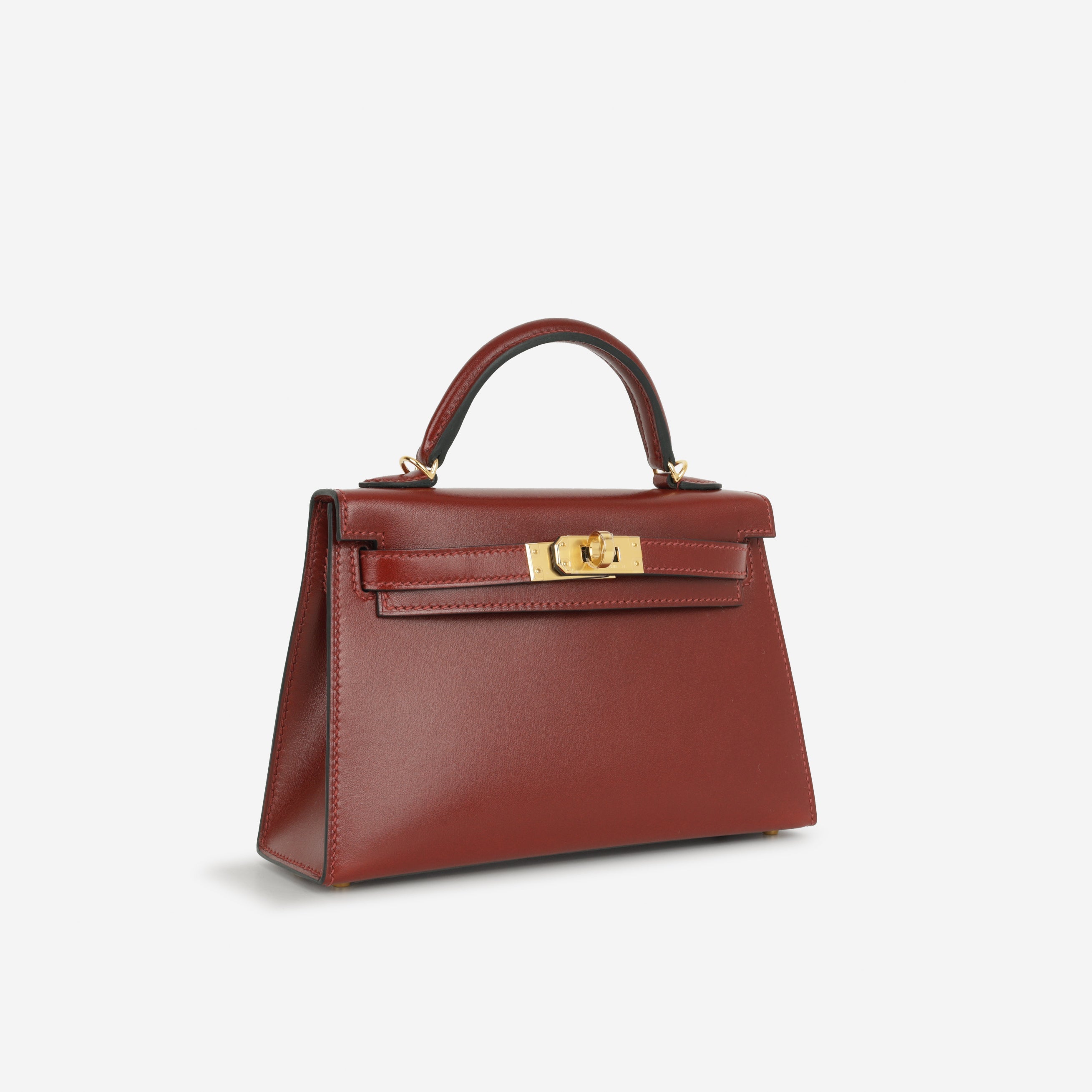 Hermès Mini Kelly RougeH Box Calf Gold Hardware – Lux Second