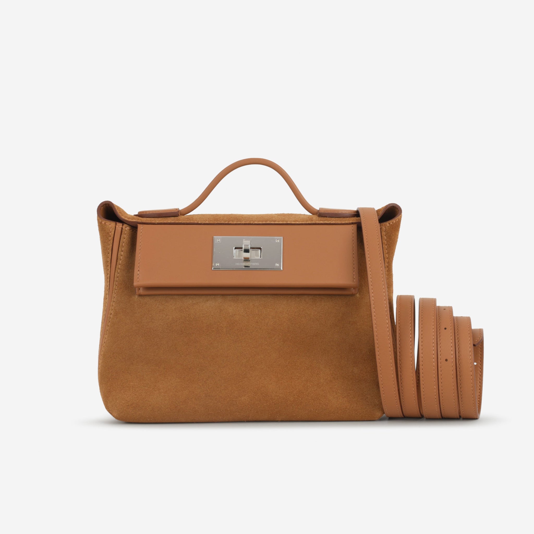 Hermès Mini 24/24 - Gold Grizzly Swift | Palladium Hardware – Lux