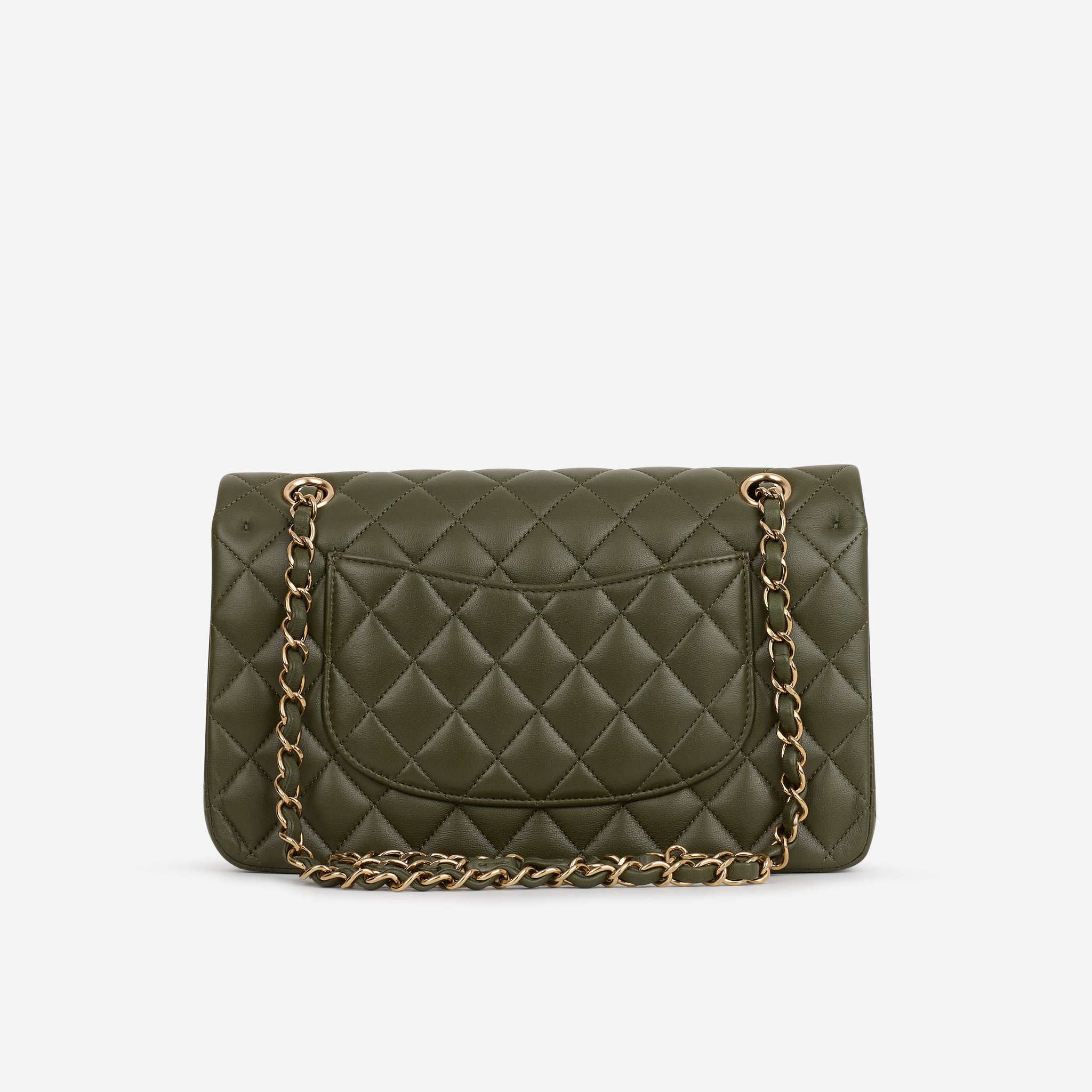 Chanel Medium Classic Flap - Olive Lambskin | Champagne Gold
