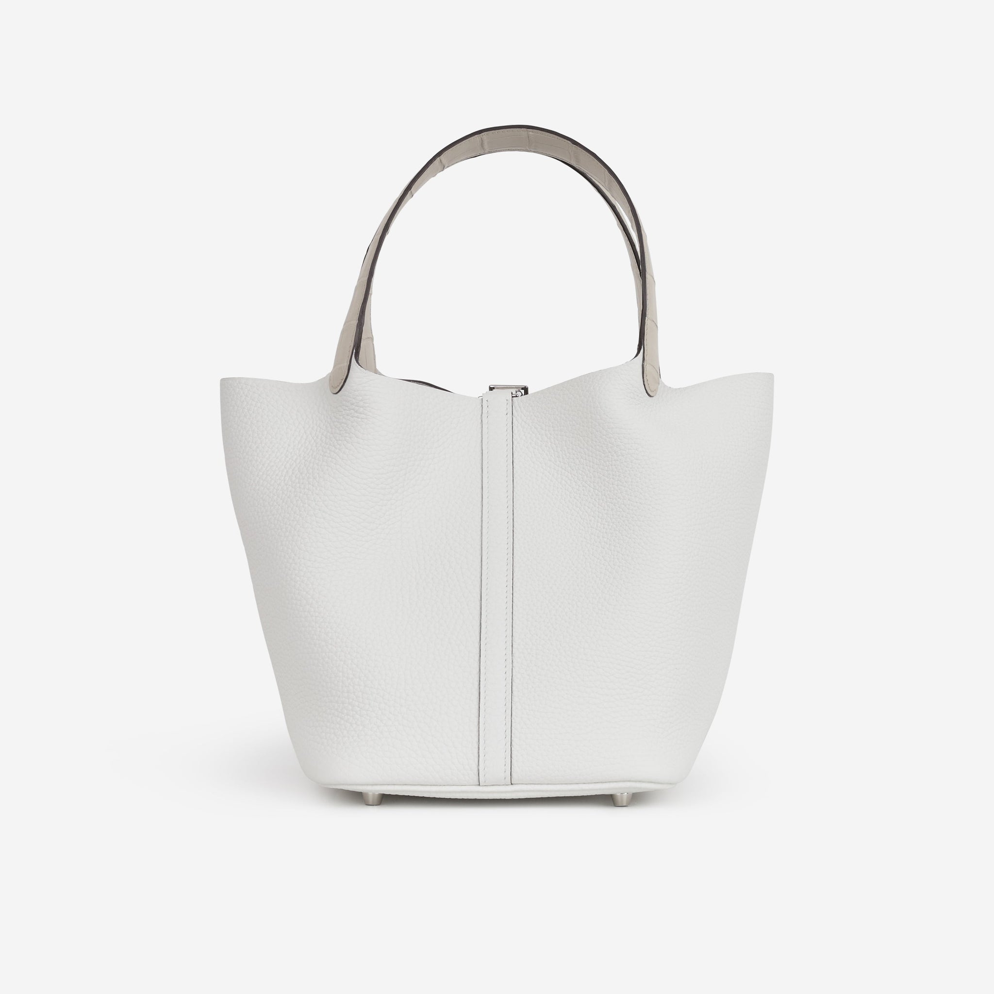HERMES ホワイト 馬頭　置物 Hermès Picotin 22 Touch - New White Clemence / Beton Alligator