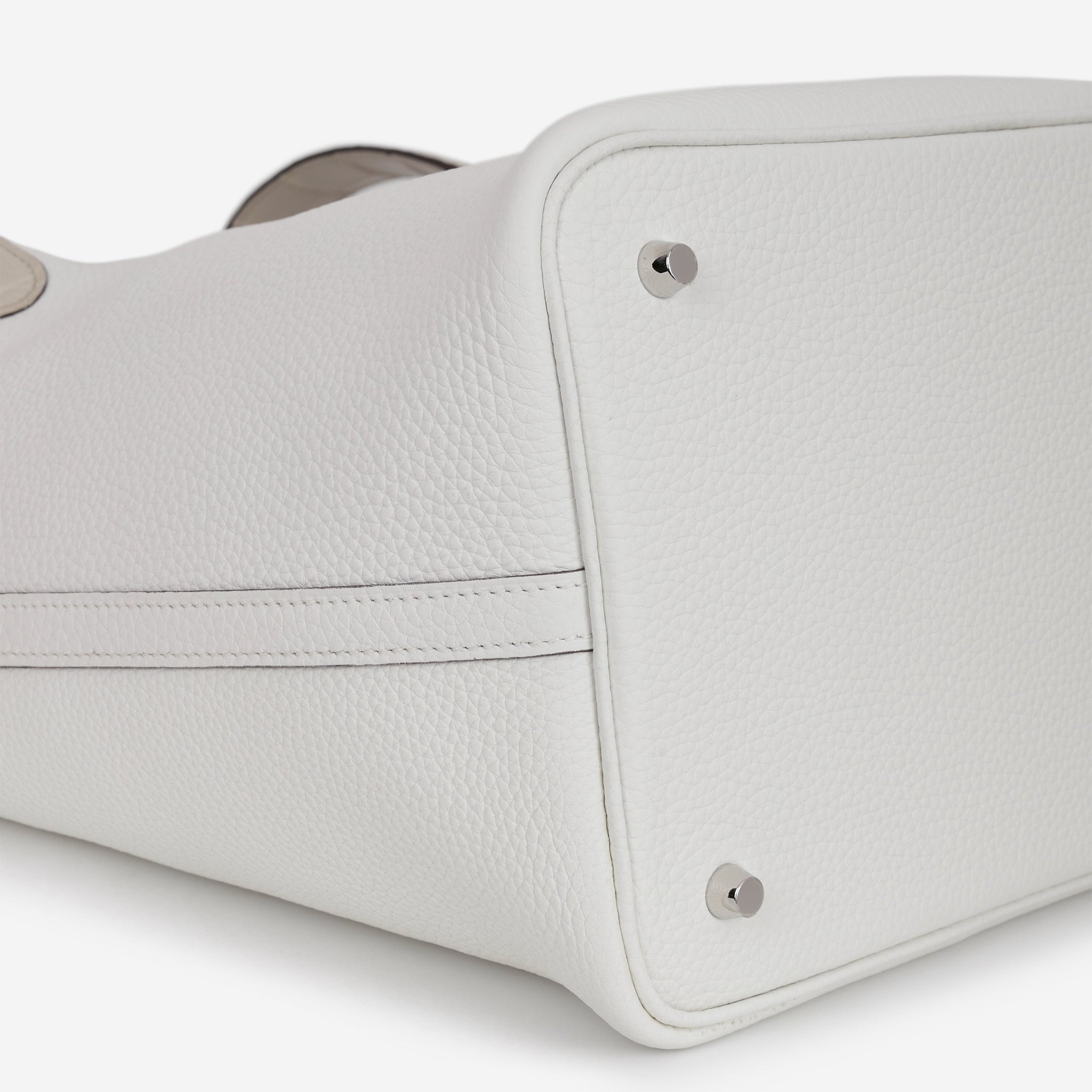 Hermès Picotin 22 Touch - New White Clemence / Beton Alligator