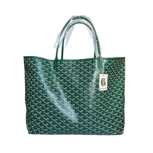 Goyard Green St Louis GM Chevron Tote Bag - Chicjoy