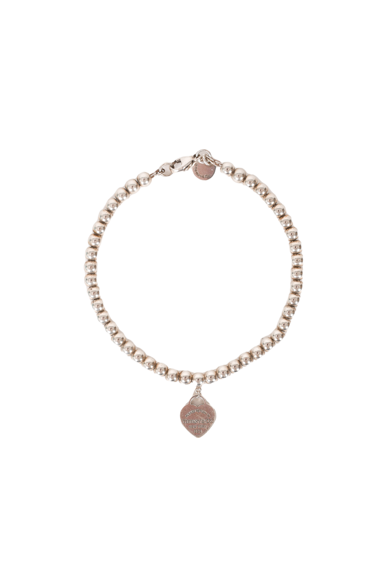 Tiffany & Co Sterling Silver Beaded Bracelet & Tiffany Blue Heart Tag –  Imperial Jewellery