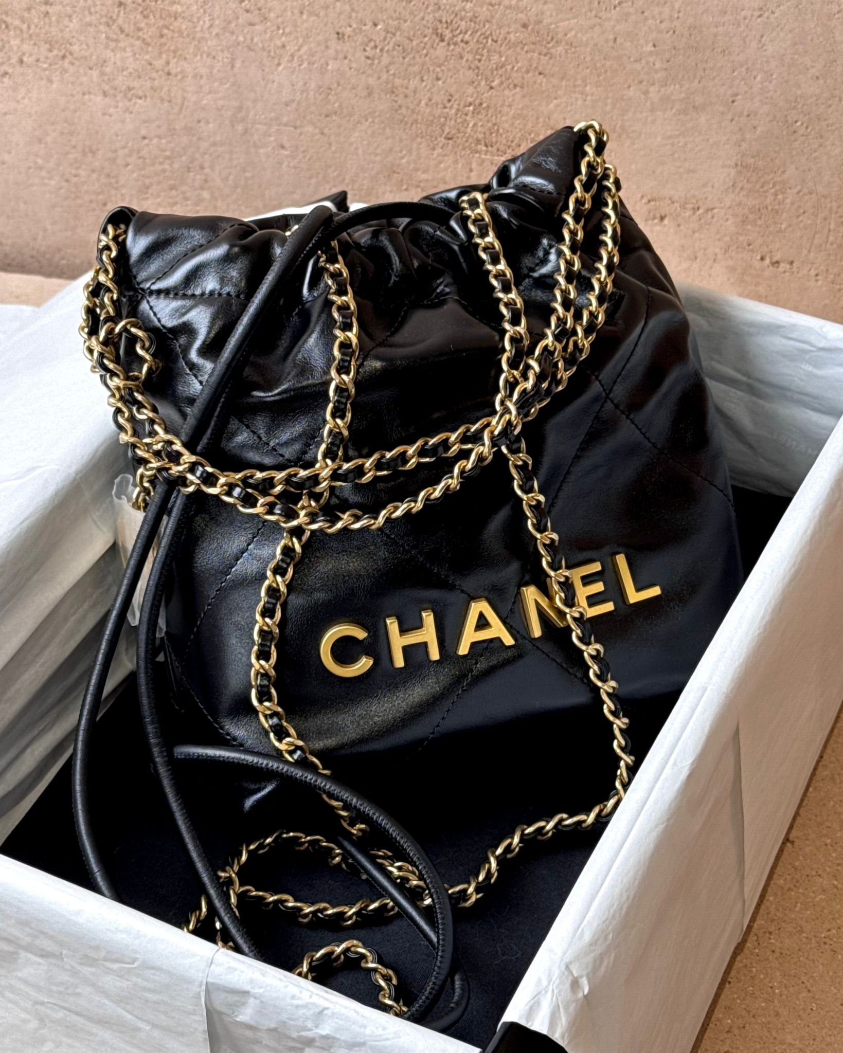 Chanel Mini 22 - Black Calfskin | Gold Hardware – Lux Second Chance