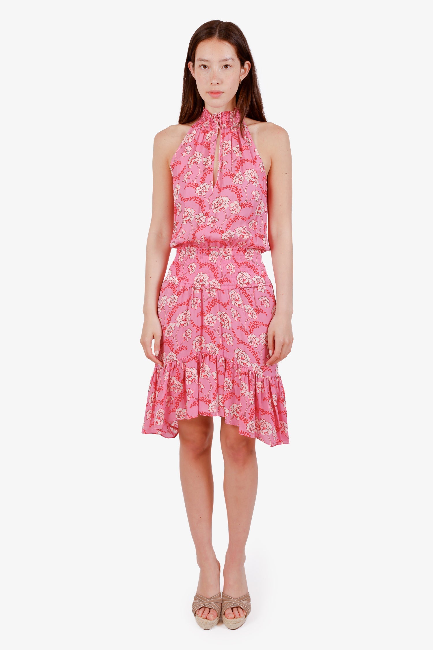 alc pink dress A.L.C The slip ALC Pink Silk High Neck