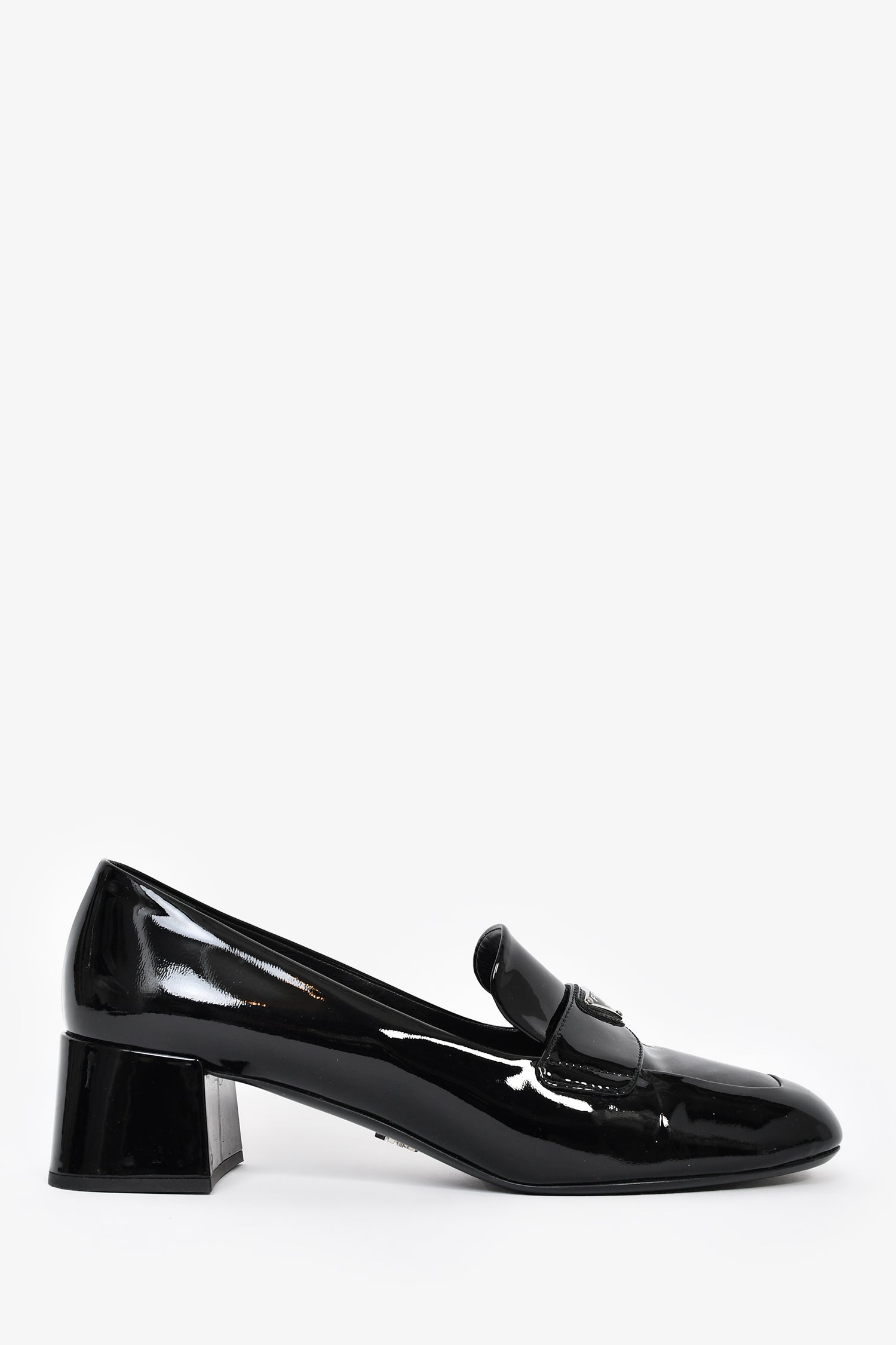 靴 Prada Black Square Toe Leather Heels 36 Prada Black Patent Leather Logo Block Square Toe Heels Size 42