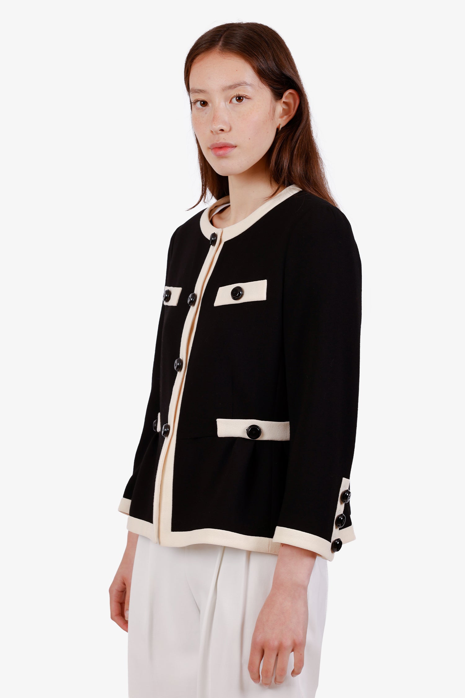 Moschino Cheap And Chic Black/White Detailed Jacket Size 46 – Lux