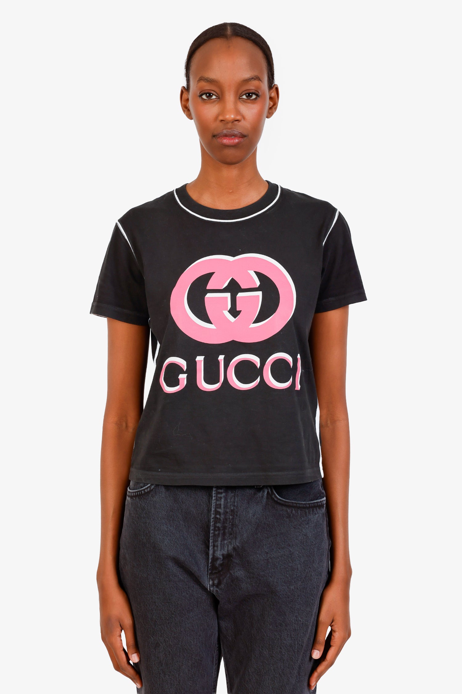 Gucci Pink Cotton GG Logo T-Shirt Size S – Lux Second Chance