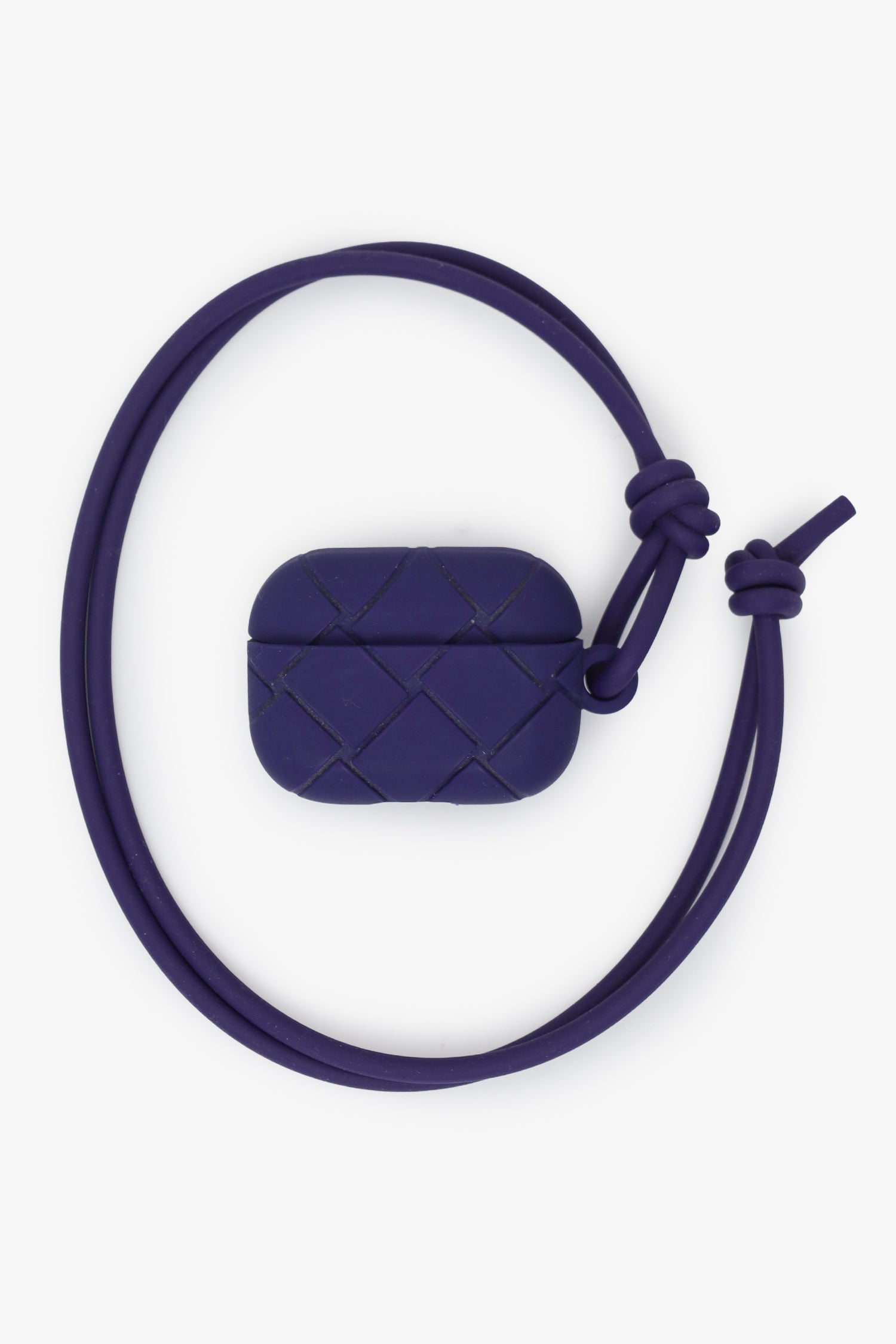 Bottega Veneta Purple Rubber Intrecciato AirPods Pro Case With