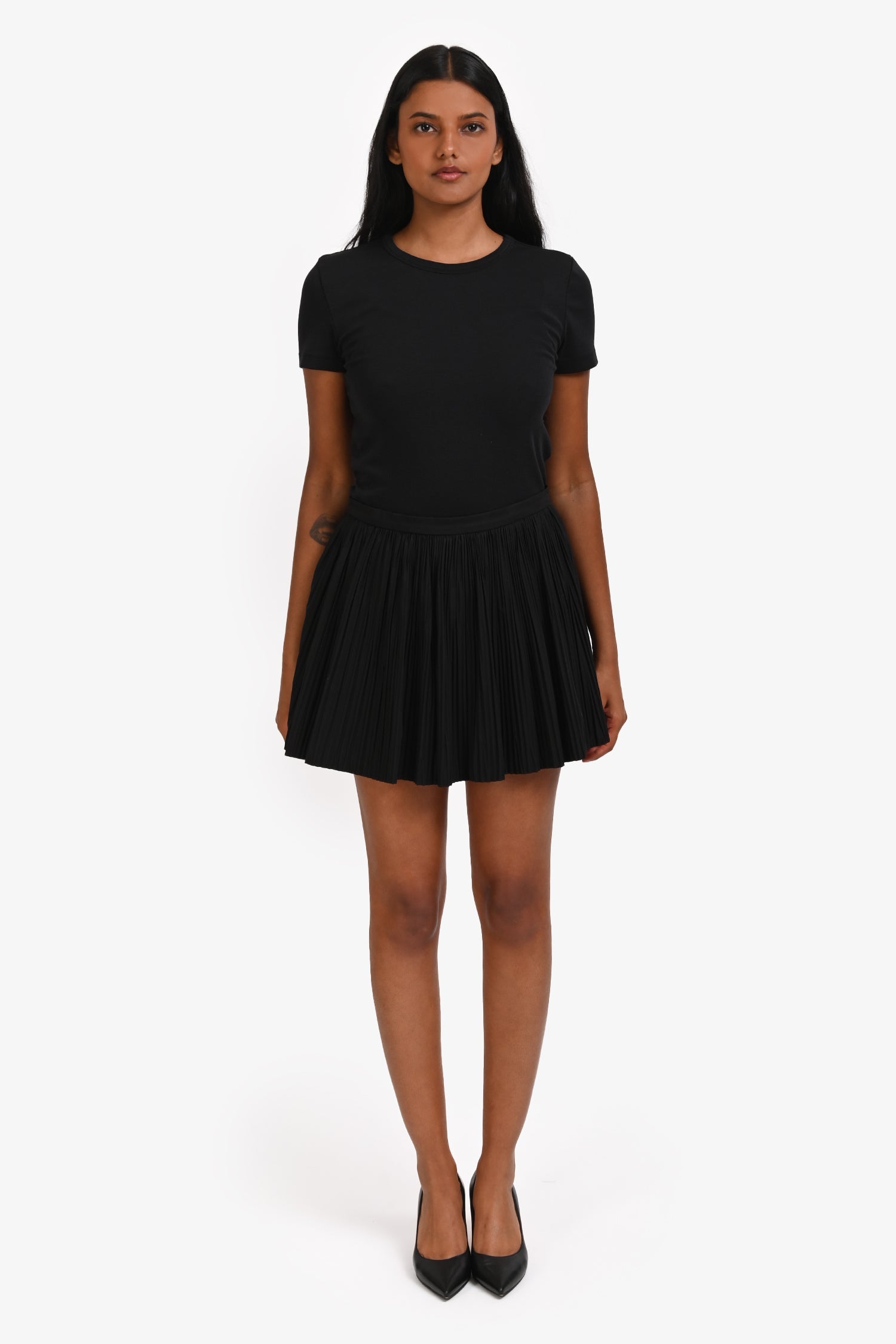 Red Valentino Black Cotton Pleated Mini Skirt Size 40 – Lux Second