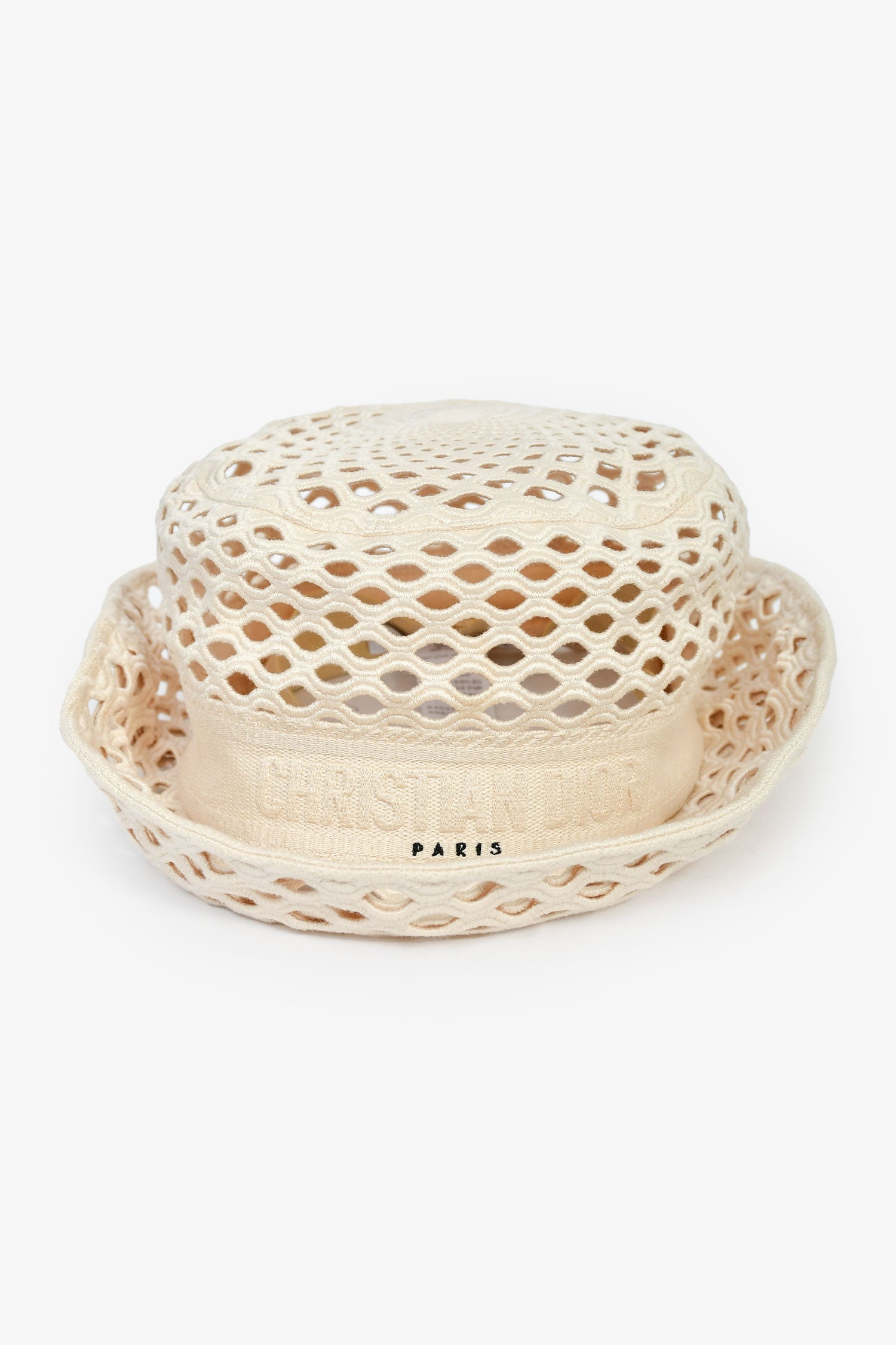 Dior Beige Crochet Bucket Hat Christian Dior Tulip Bucket Hat in Beige/White Crochet  main image 2