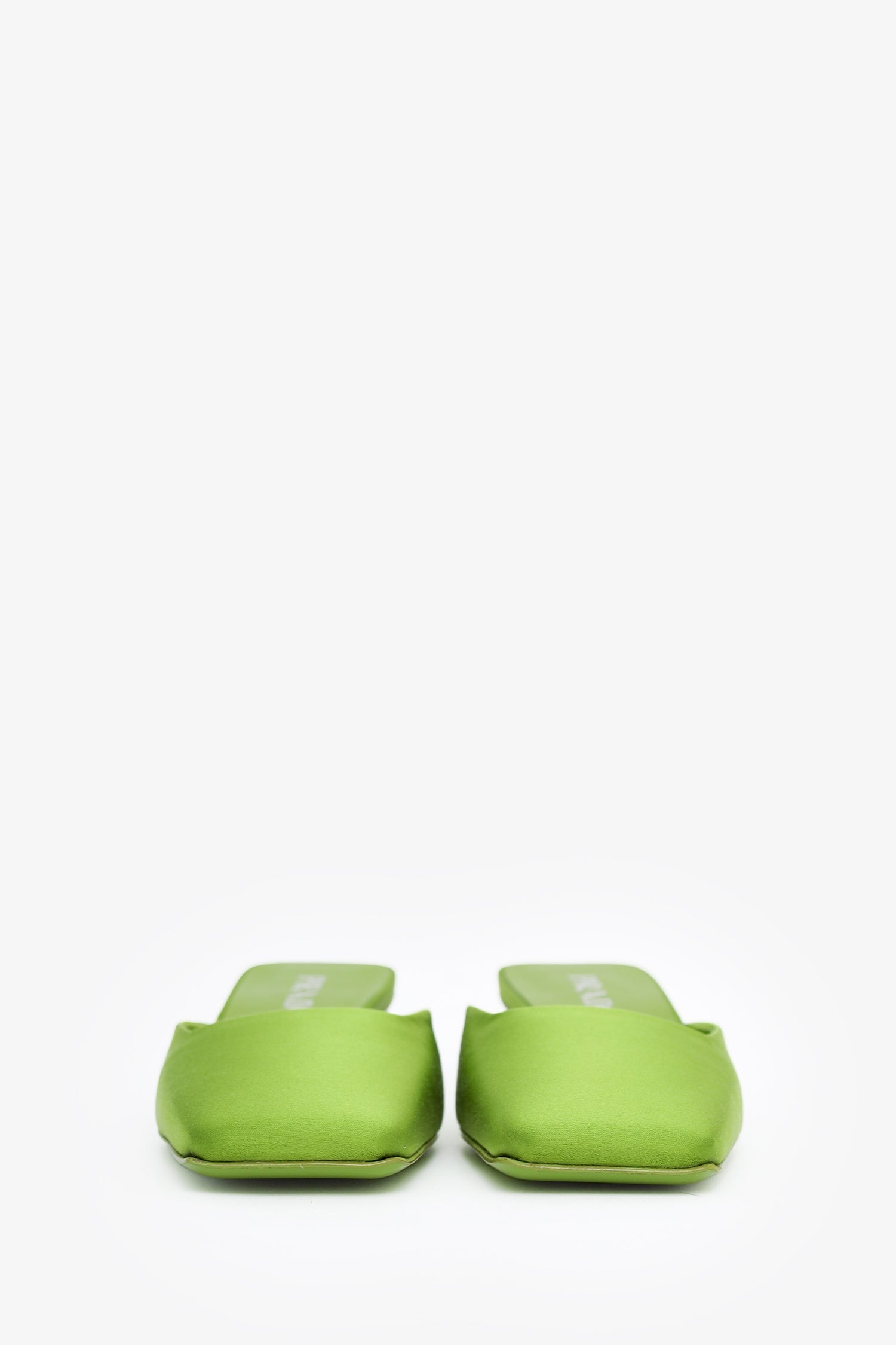 Prada Green Satin Square Toe Mules Size 35.5 – Lux Second Chance