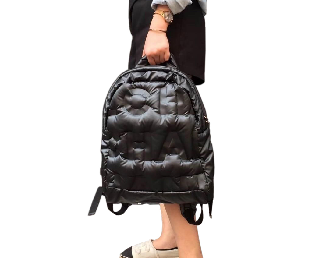Chanel Doudoune Backpack Embossed Nylon Medium at 1stDibs