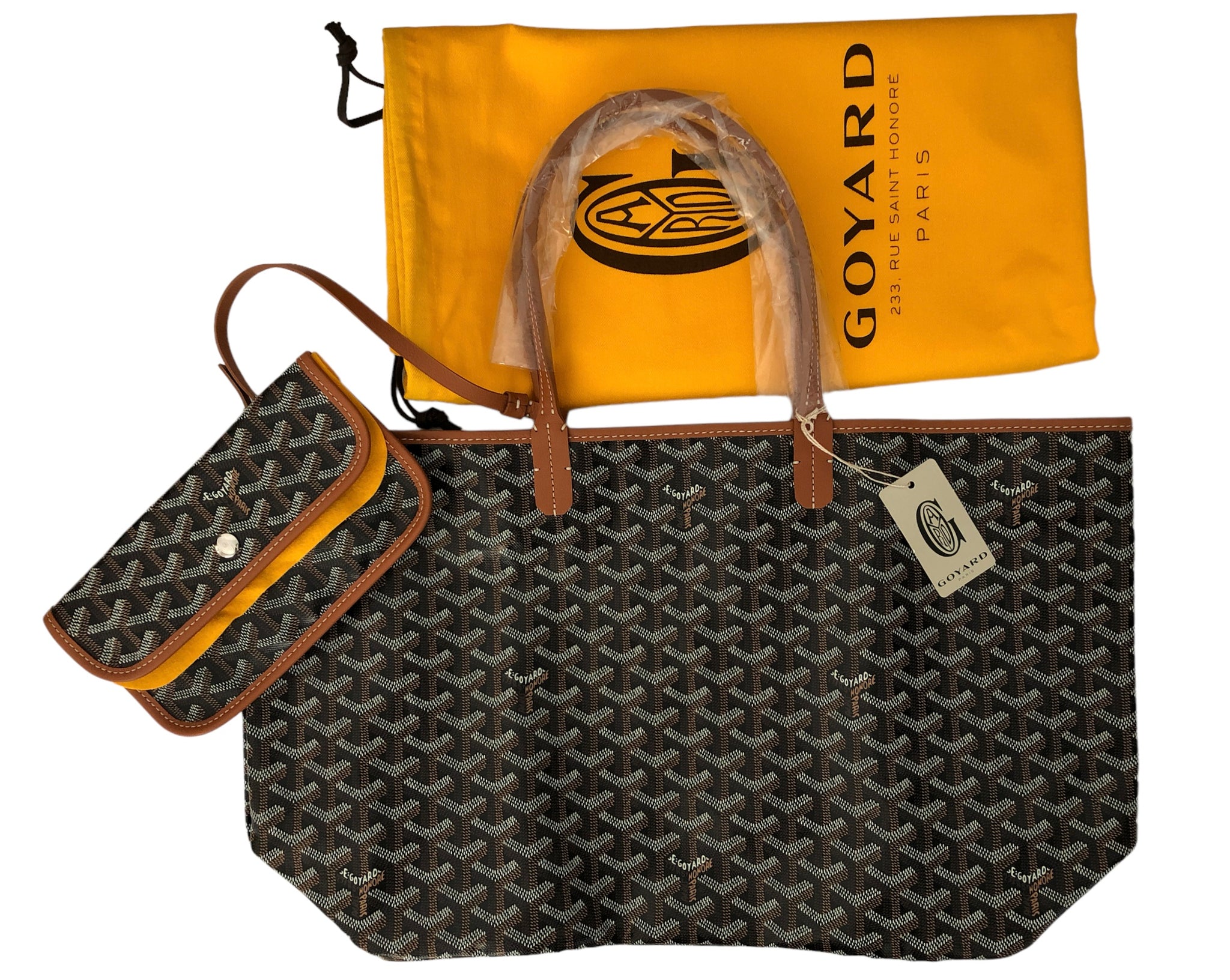 Goyard st louis pm black tan best sale