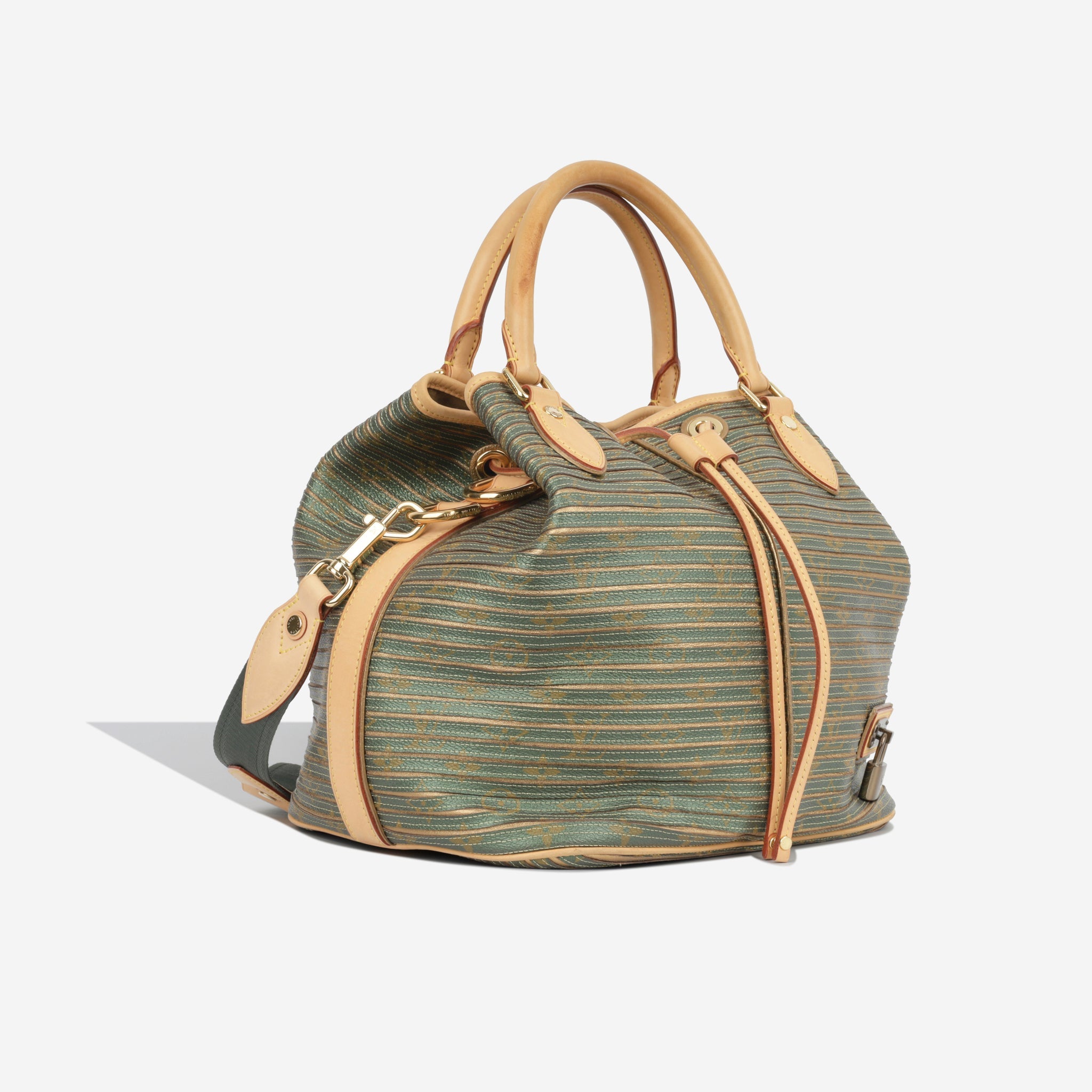 Louis Vuitton Eden Bucket & Drawstring Bag Green Canvas for sale