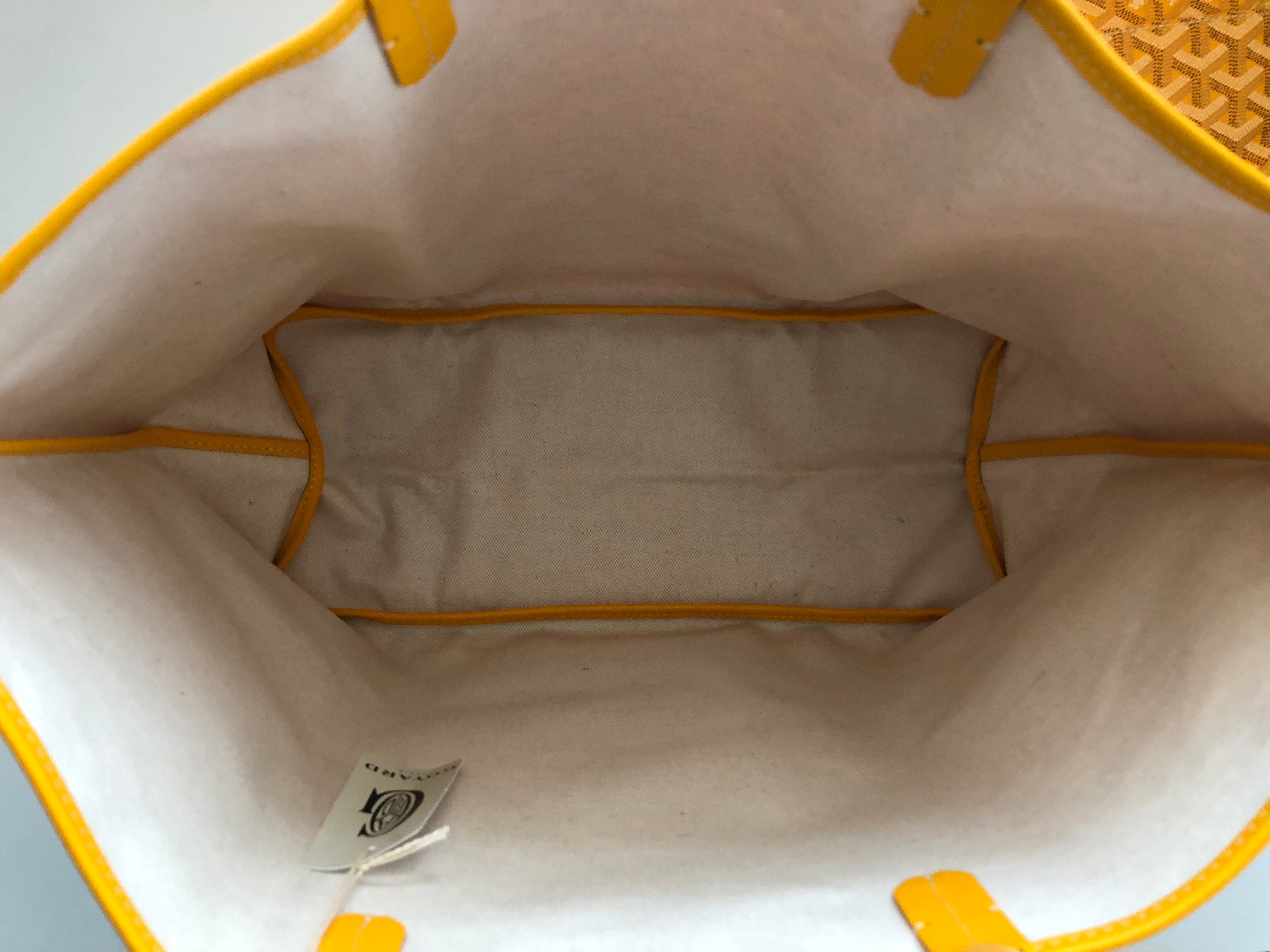 Goyard Yellow Chevron Saint Louis PM Tote Bag with Pouch 929gy99