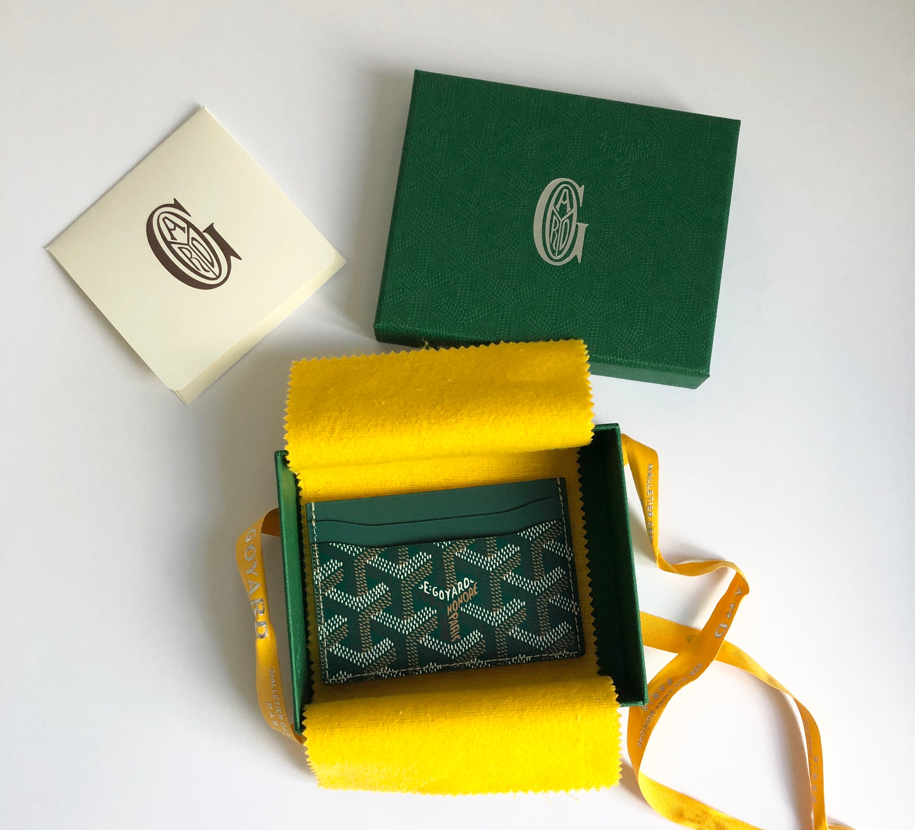 Goyard, Bags, New Authentic Goyard Green Goyardine 223 Saint Sulpice Card  Case Holder
