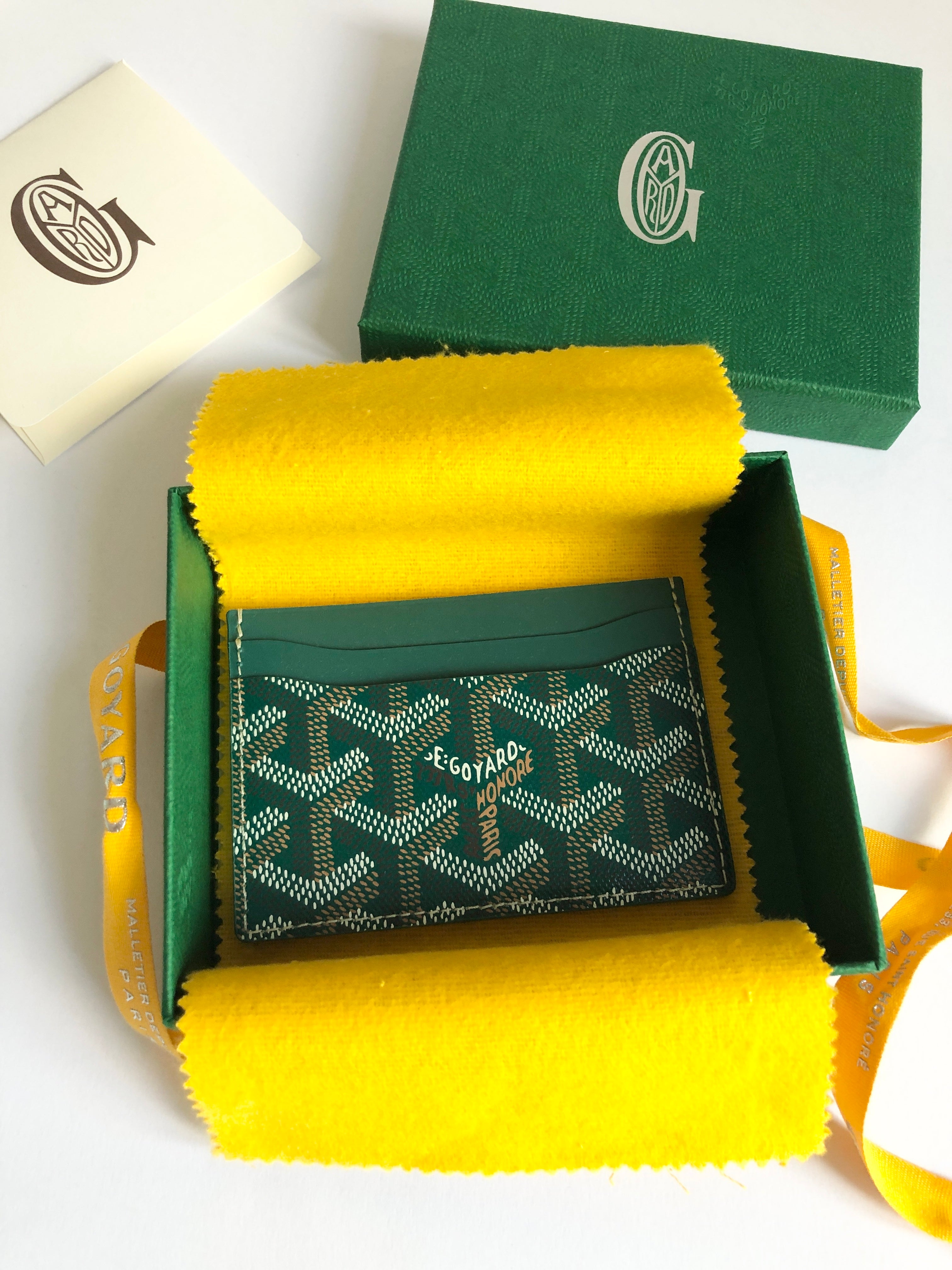 Goyard, Bags, New Authentic Goyard Green Goyardine 223 Saint Sulpice Card  Case Holder