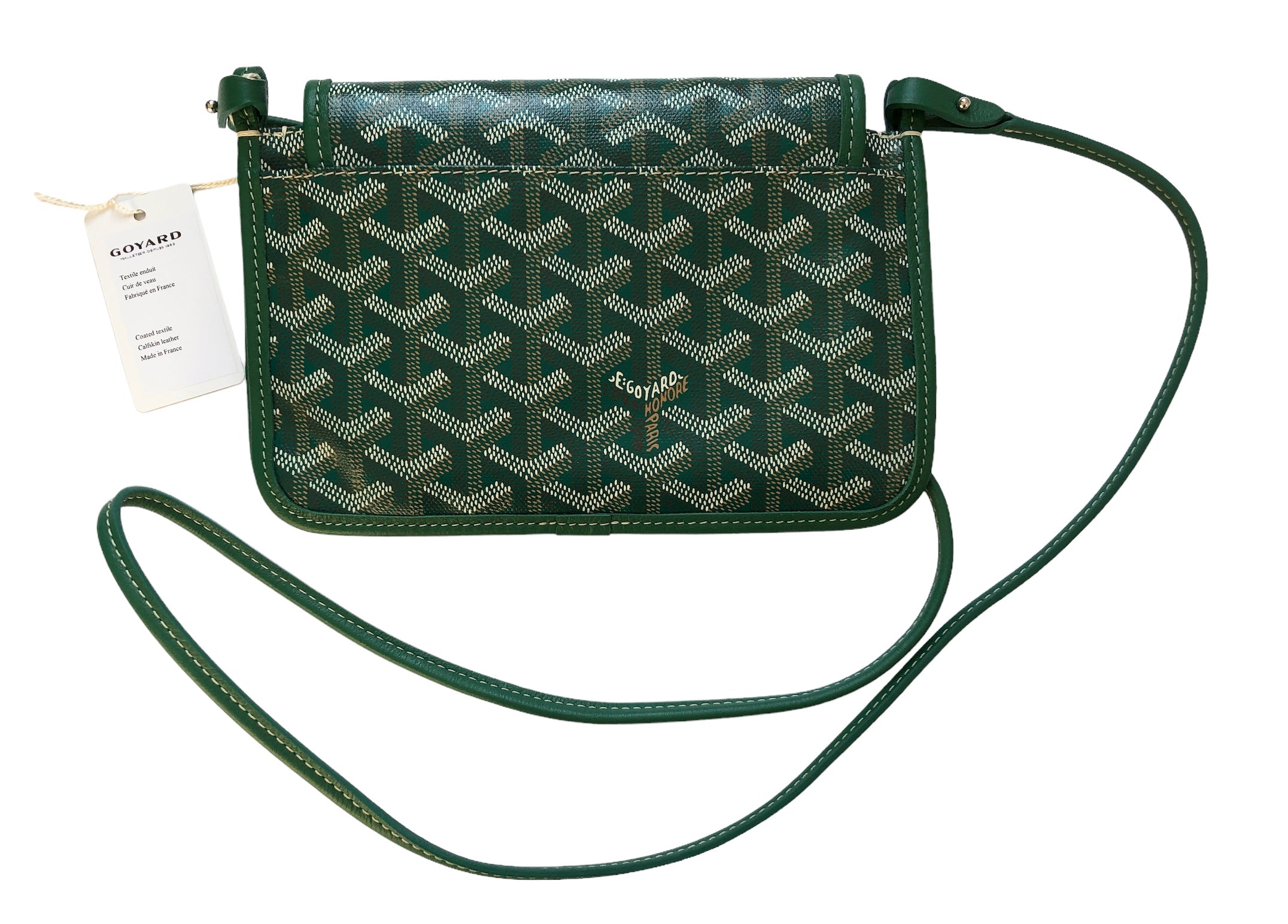 GOYARD Plumet Pochette Non-Strap Shoulder Bag PVC Leather Green Used F/S  Japan