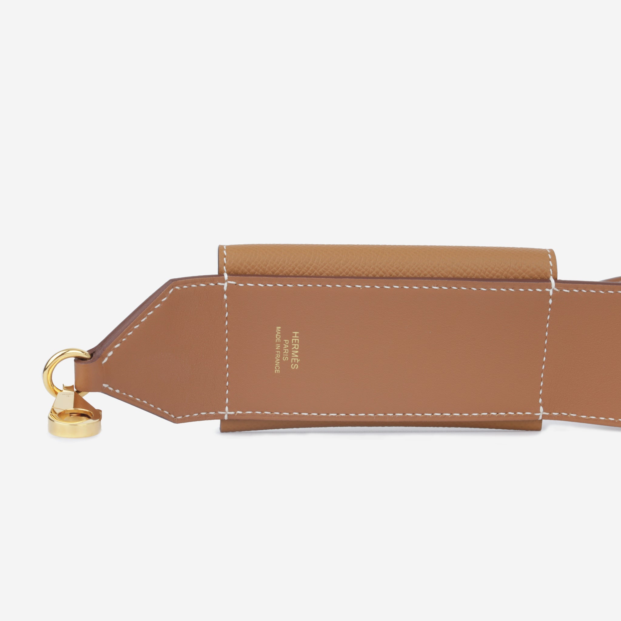 RARE New Hermes Kelly Pocket strap 105cm Neutral Tan Gold Biscuit