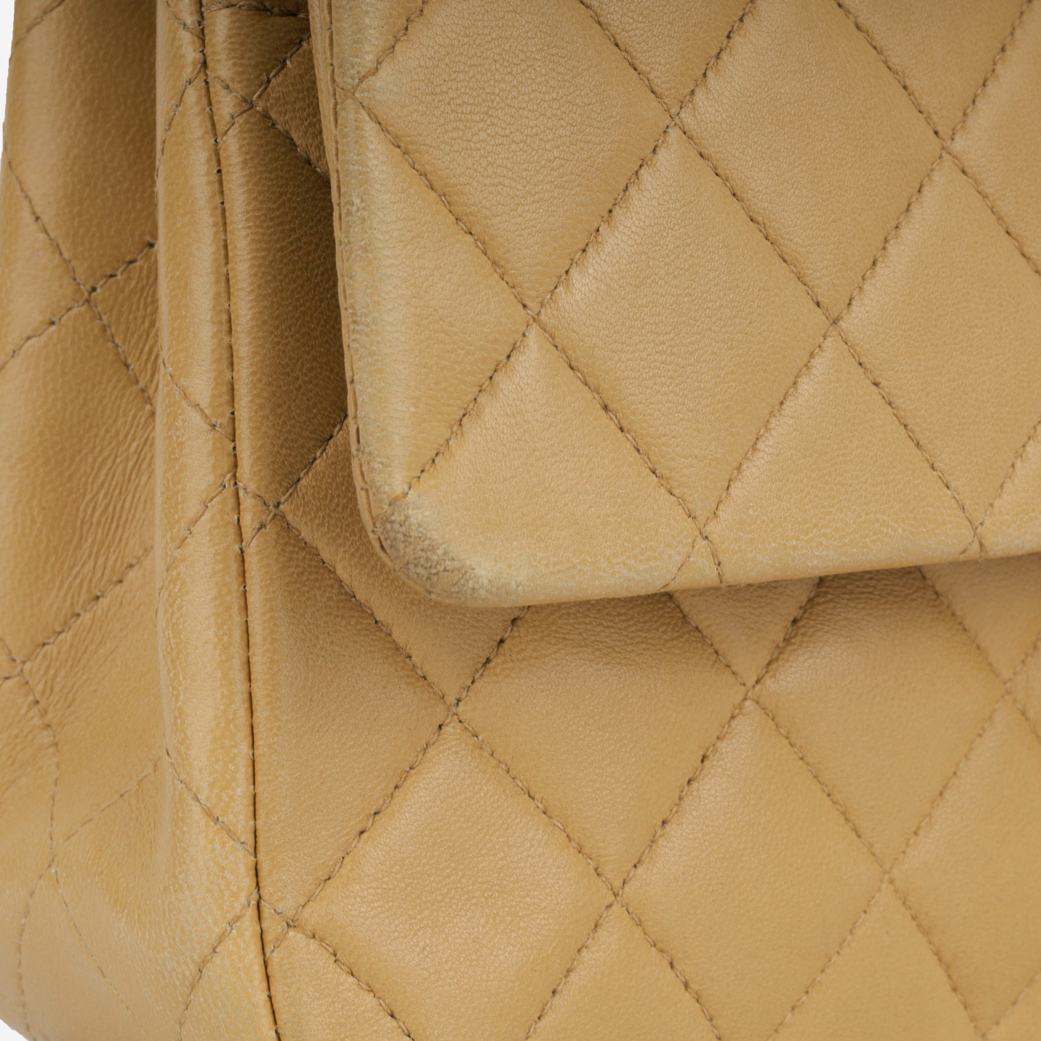 Chanel Dark Beige Vertical Quilted Caviar Leather Classic Maxi
