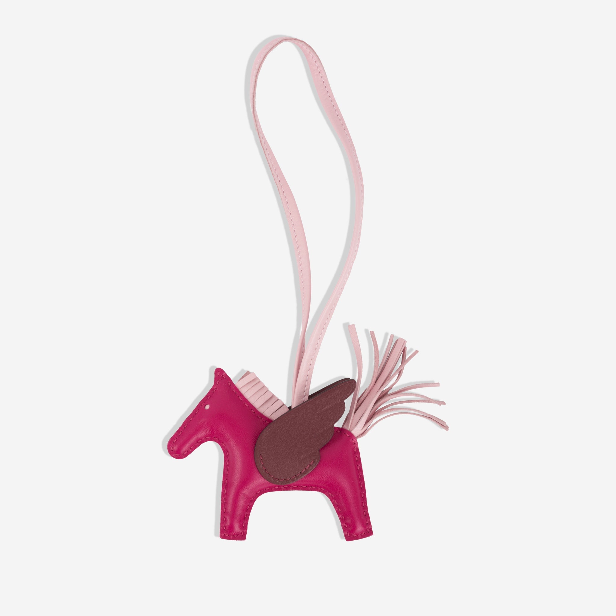 Hermes Framboise/Brown Rodeo Pegase PM charm For Sale at 1stDibs