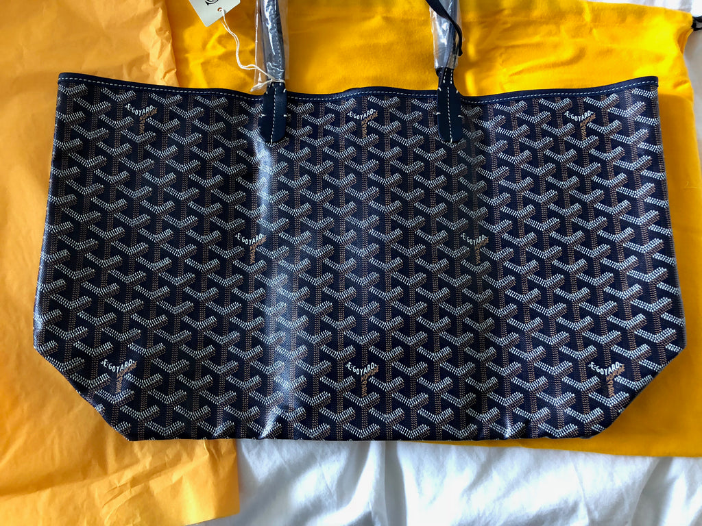 Goyard Navy Blue Chevron St Louis PM Tote Bag Leather ref.297429 - Joli  Closet